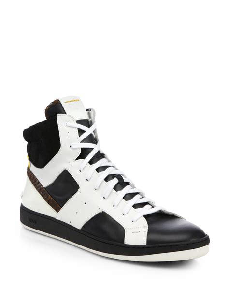 fendi sneakers man|saks Fendi high top sneakers.